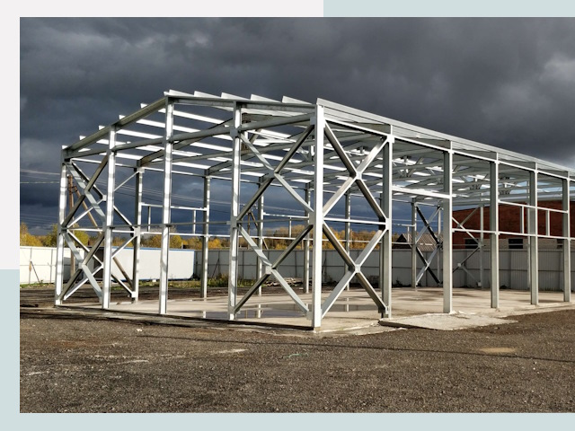 Двускатные ангары в Волхов от 628 руб. за квадрат